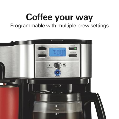 Coffee Maker & Single Serve Brewer with Glass Carafe