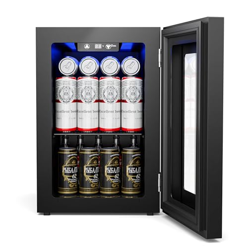 Beverage Refrigerator Cooler with Glass Door