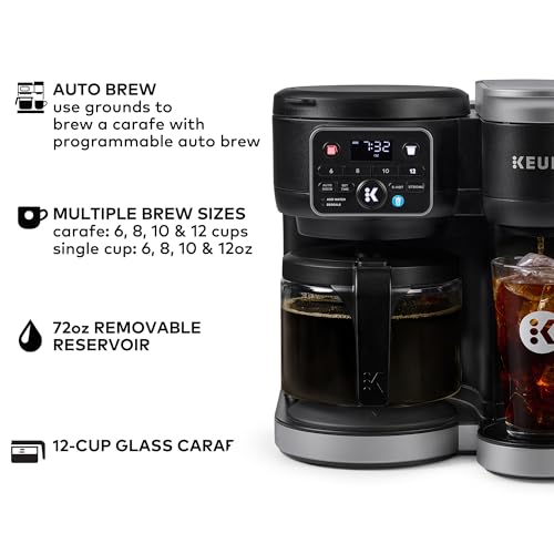 Hot & Iced Single Serve Coffee Maker with Carafe
