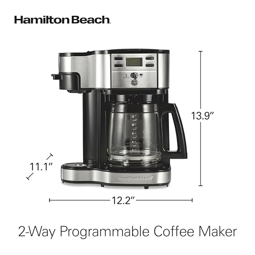 Coffee Maker & Single Serve Brewer with Glass Carafe