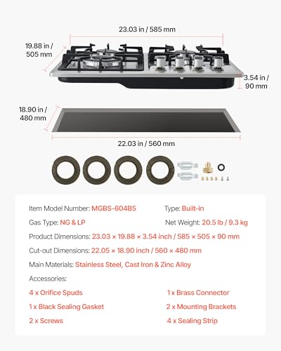 30"/36" Gas Cooktop - 5 Burners