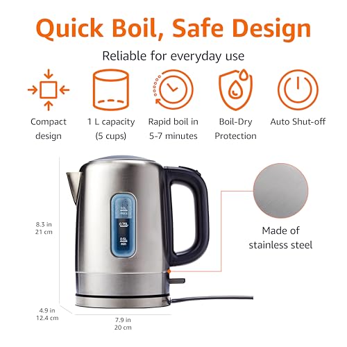 1L Stainless Steel Electric Kettle