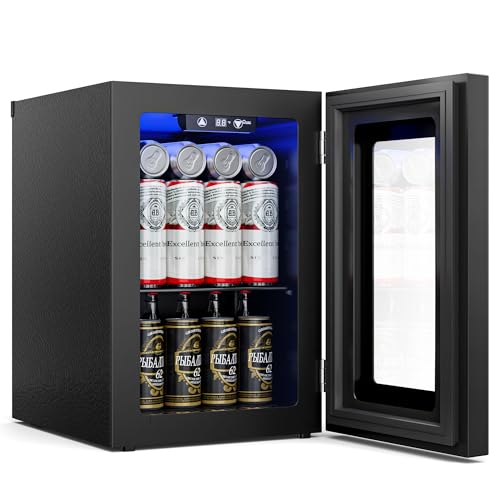 Beverage Refrigerator Cooler with Glass Door