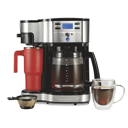 Coffee Maker & Single Serve Brewer with Glass Carafe