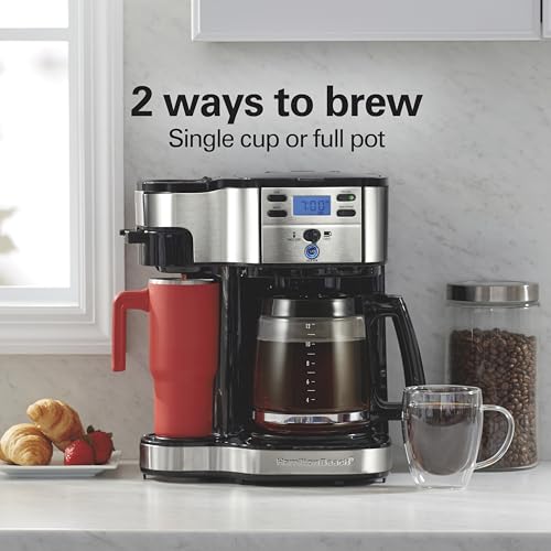Coffee Maker & Single Serve Brewer with Glass Carafe