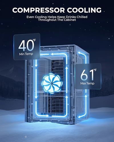 Beverage Refrigerator Cooler with Glass Door