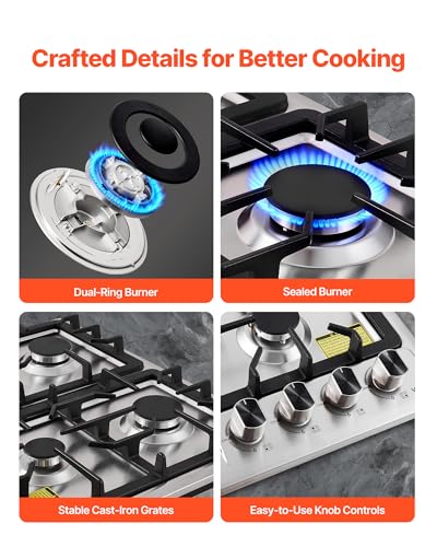 30"/36" Gas Cooktop - 5 Burners