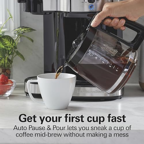 Coffee Maker & Single Serve Brewer with Glass Carafe