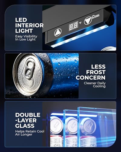 Beverage Refrigerator Cooler with Glass Door