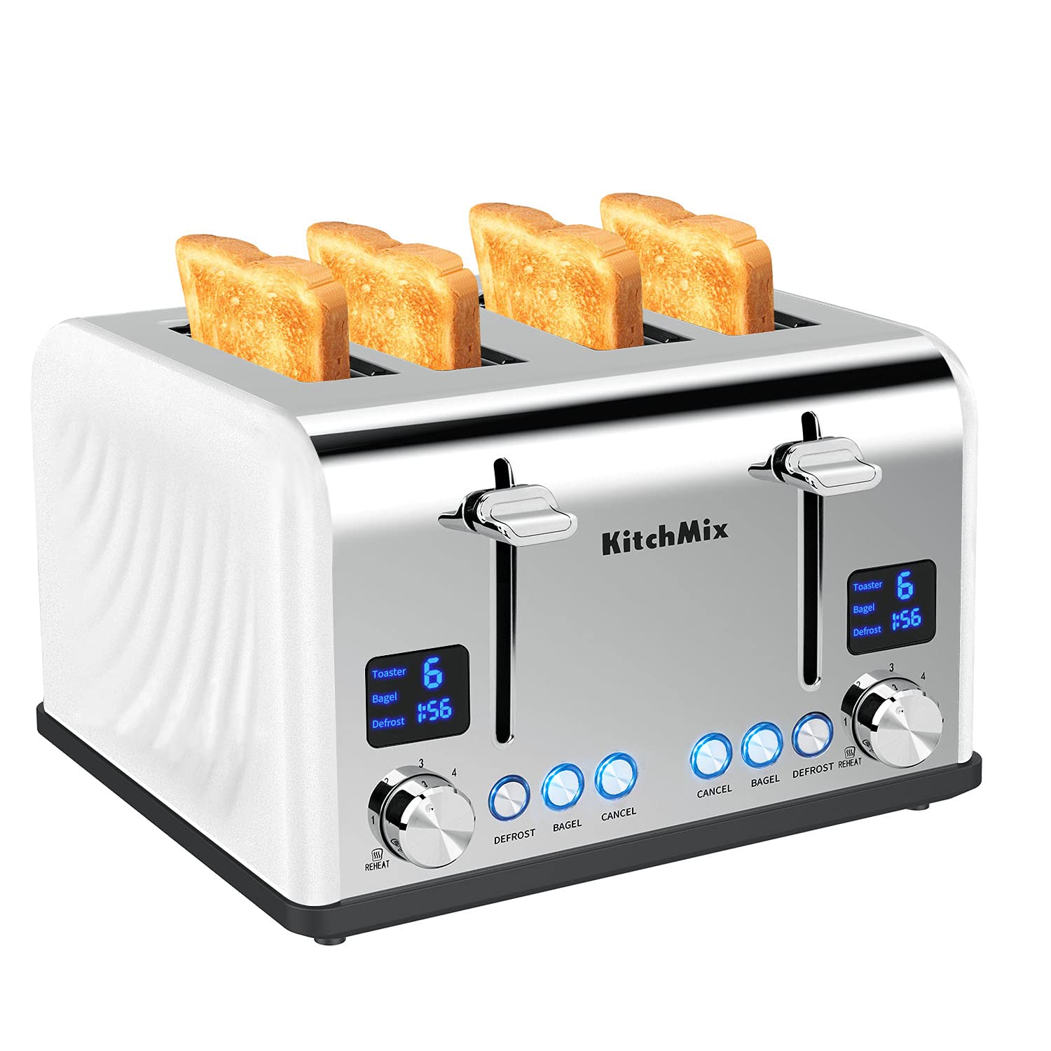 4-Slice Toaster with LCD Timer & Extra-Wide Slots