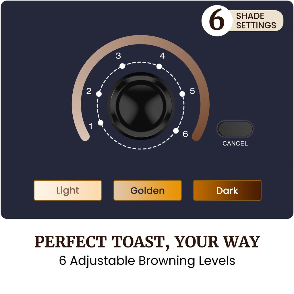Slim Toaster with 6 Shade Settings