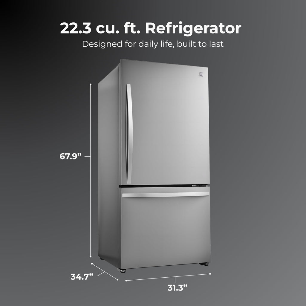 31" Bottom Freezer Refrigerator with Ice Maker