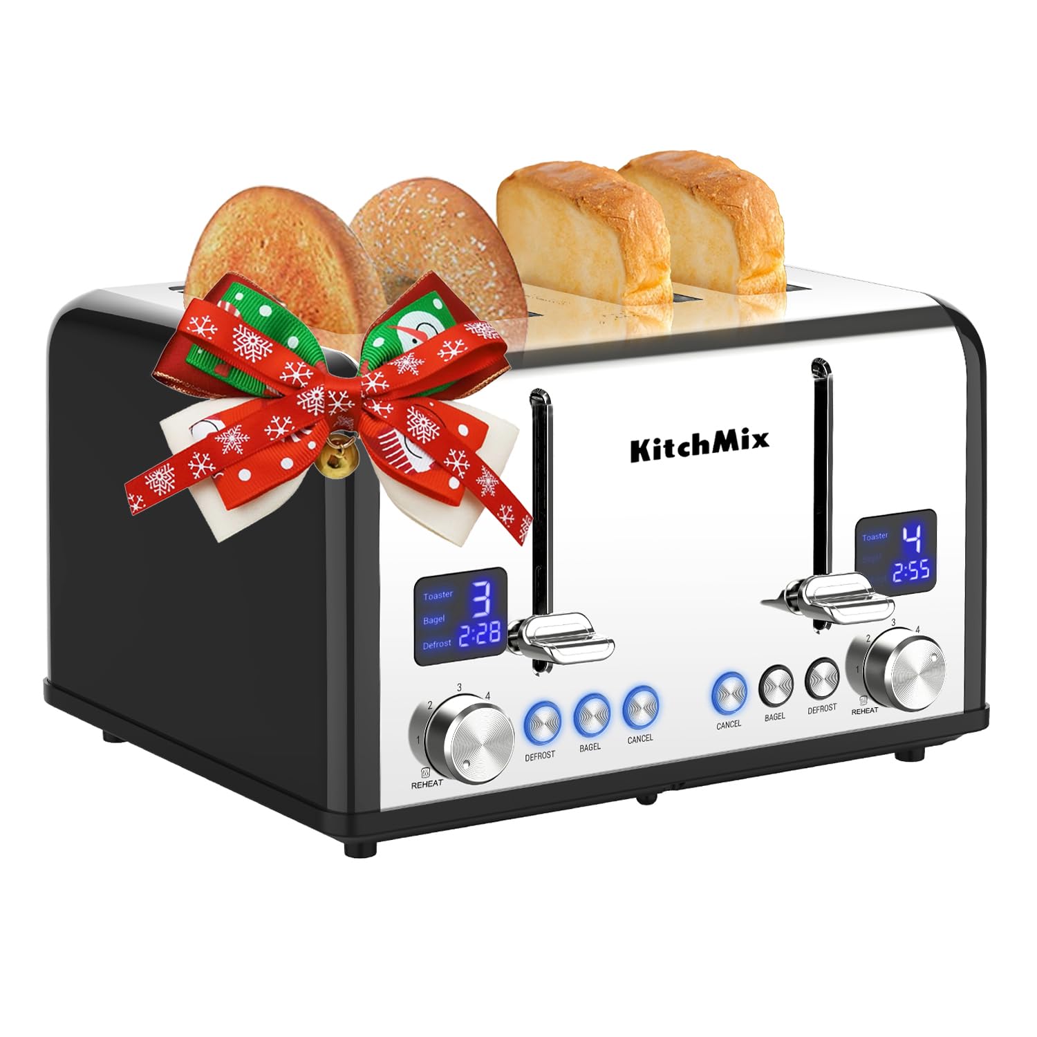 4-Slice Toaster with LCD Timer & Extra-Wide Slots