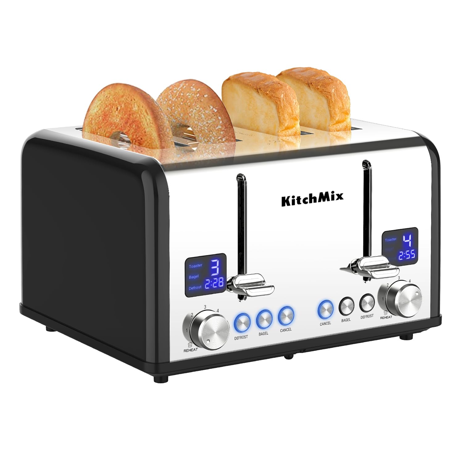 4-Slice Toaster with LCD Timer & Extra-Wide Slots