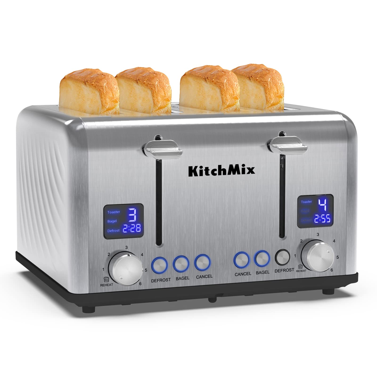 4-Slice Toaster with LCD Timer & Extra-Wide Slots