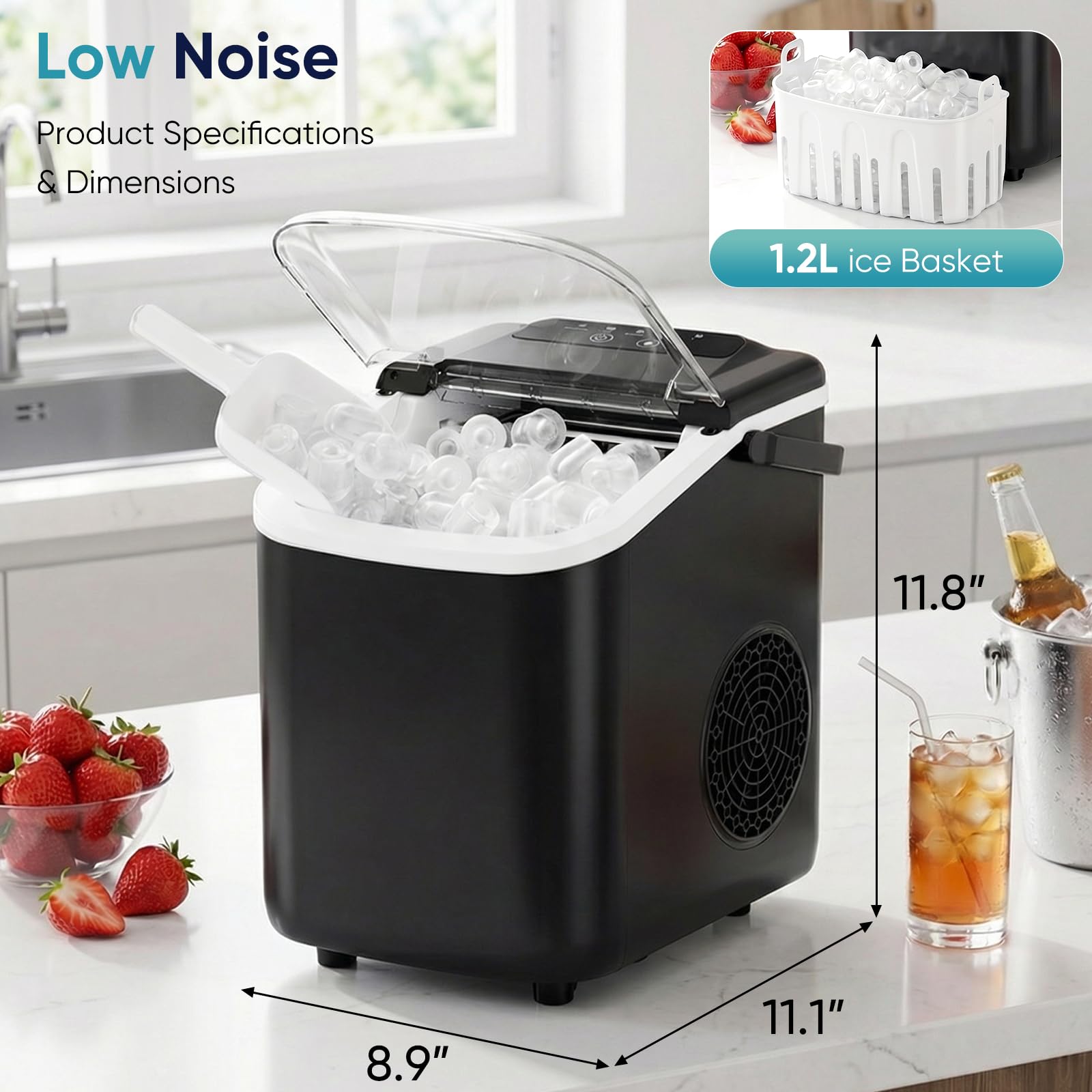Countertop Ice Maker - 26 lbs Daily Production