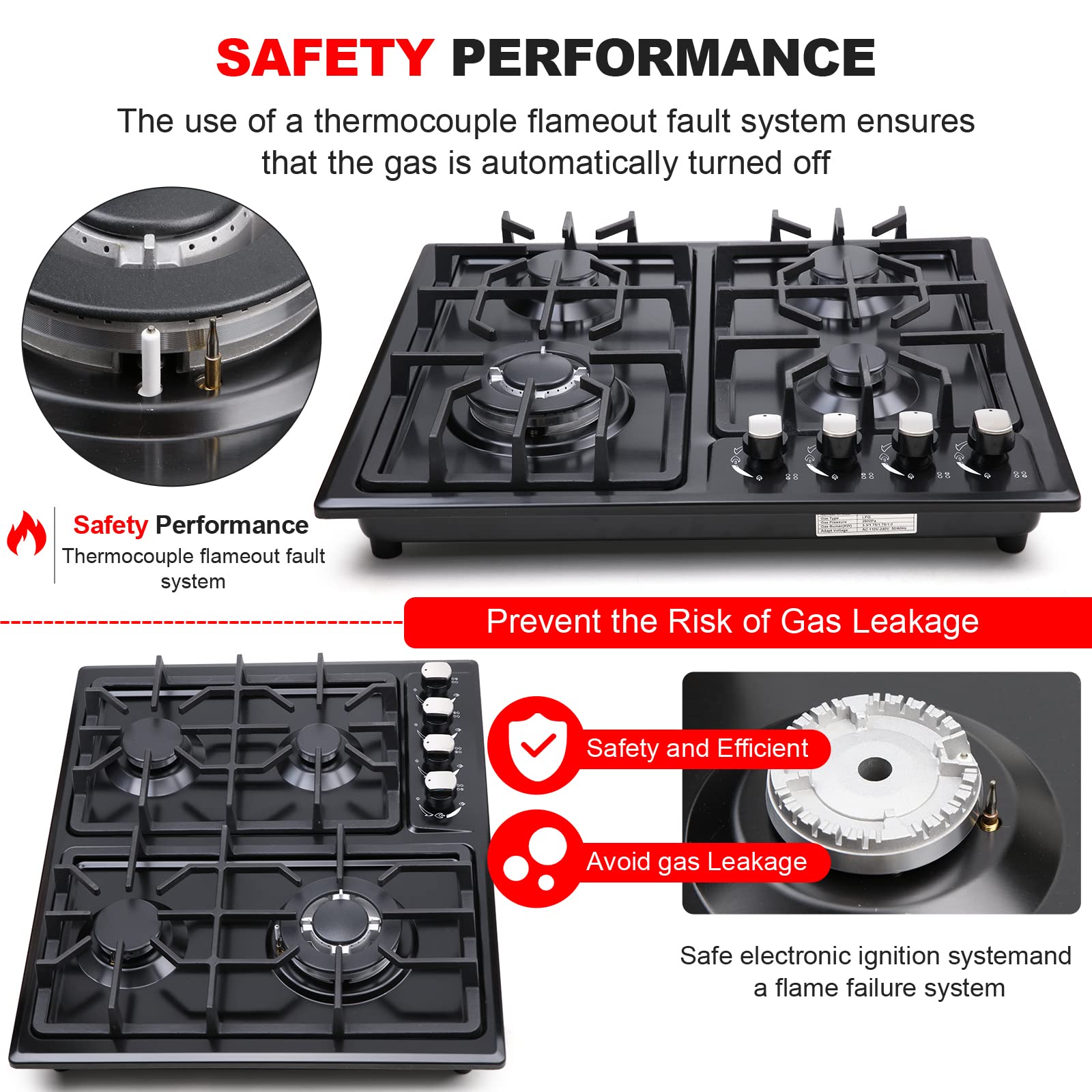 4 Burner Gas Cooktop - Dual Fuel