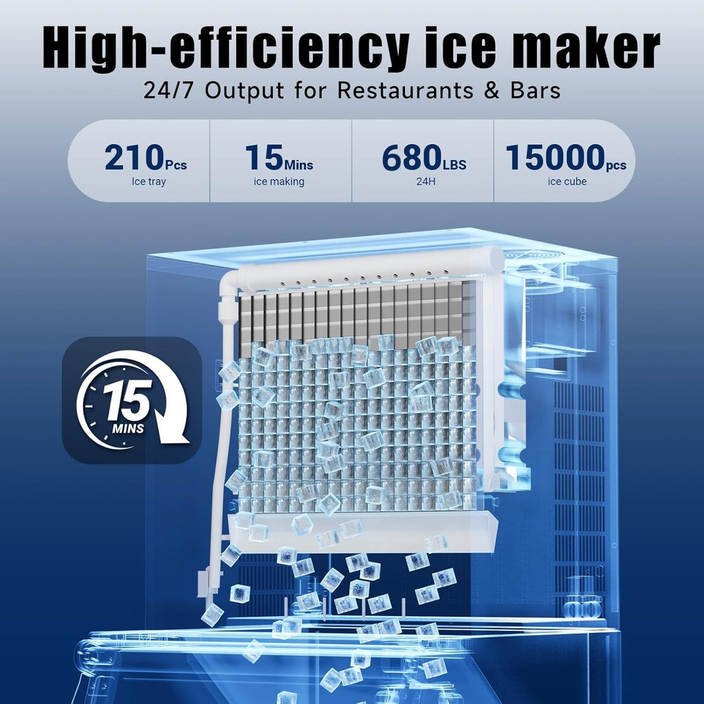 Commercial Ice Maker - 680 lbs Daily Production