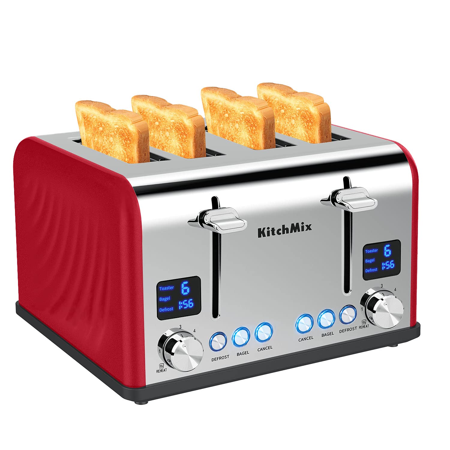 4-Slice Toaster with LCD Timer & Extra-Wide Slots