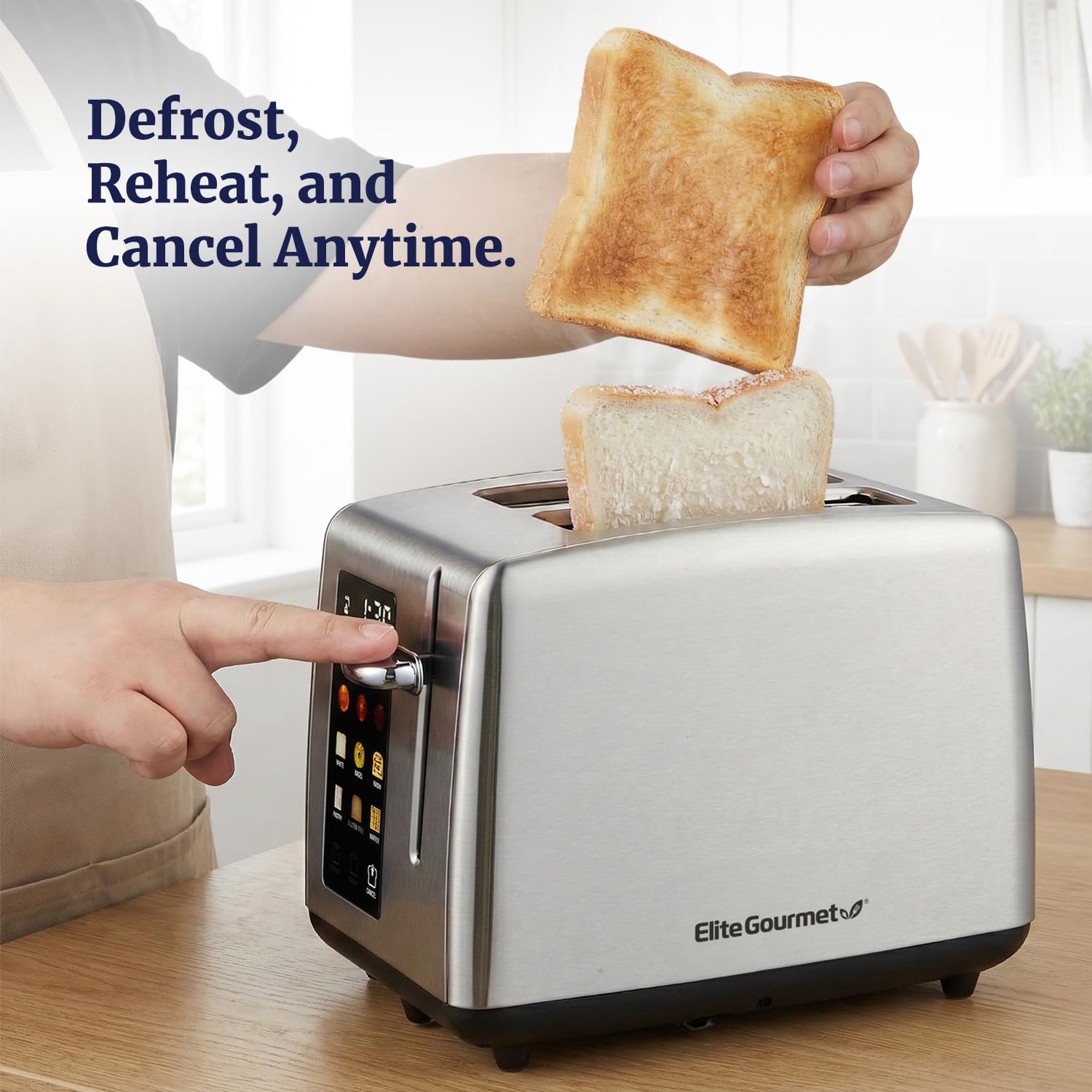 LCD Touch Toaster with Extra-Wide Slots