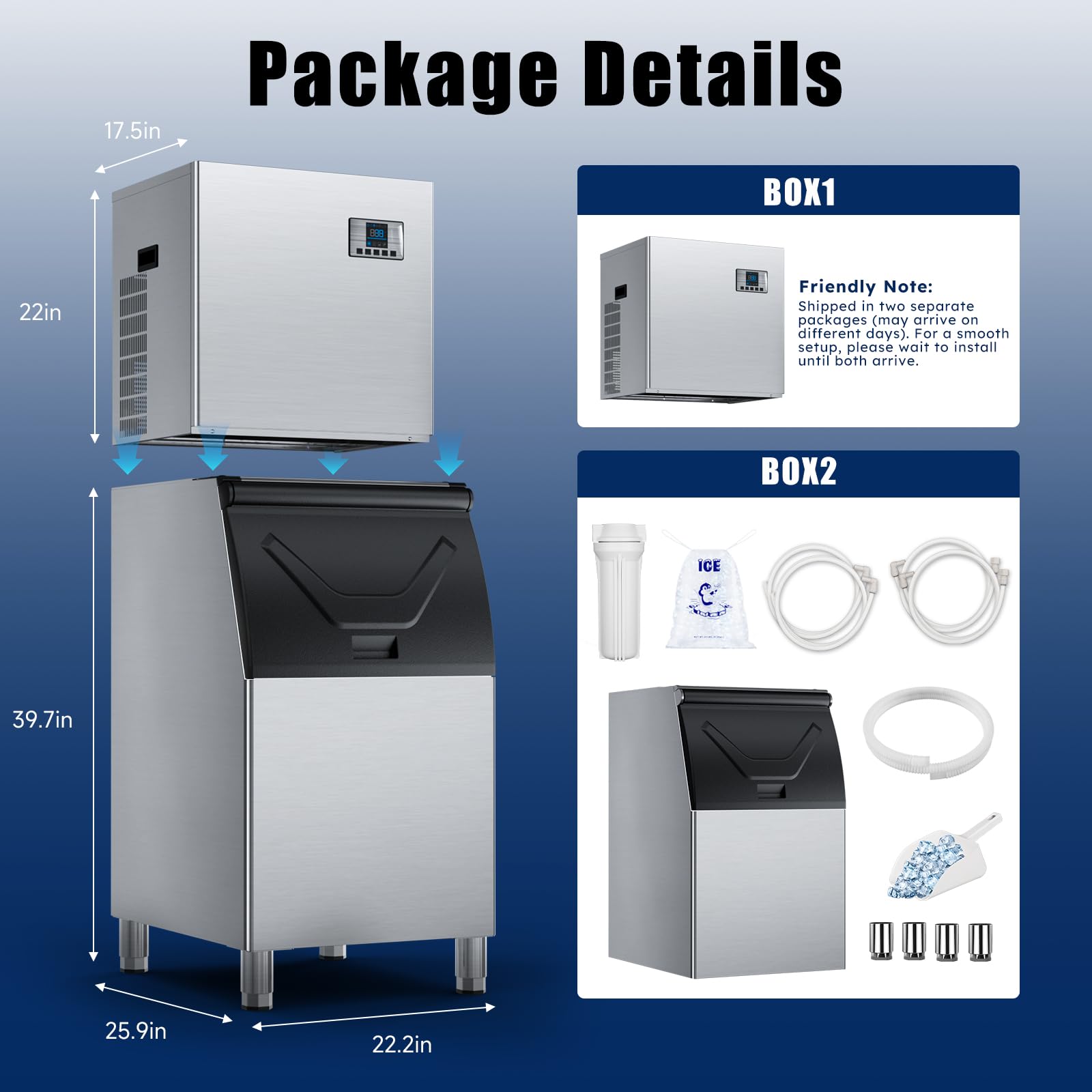 Commercial Ice Maker - 680 lbs Daily Production