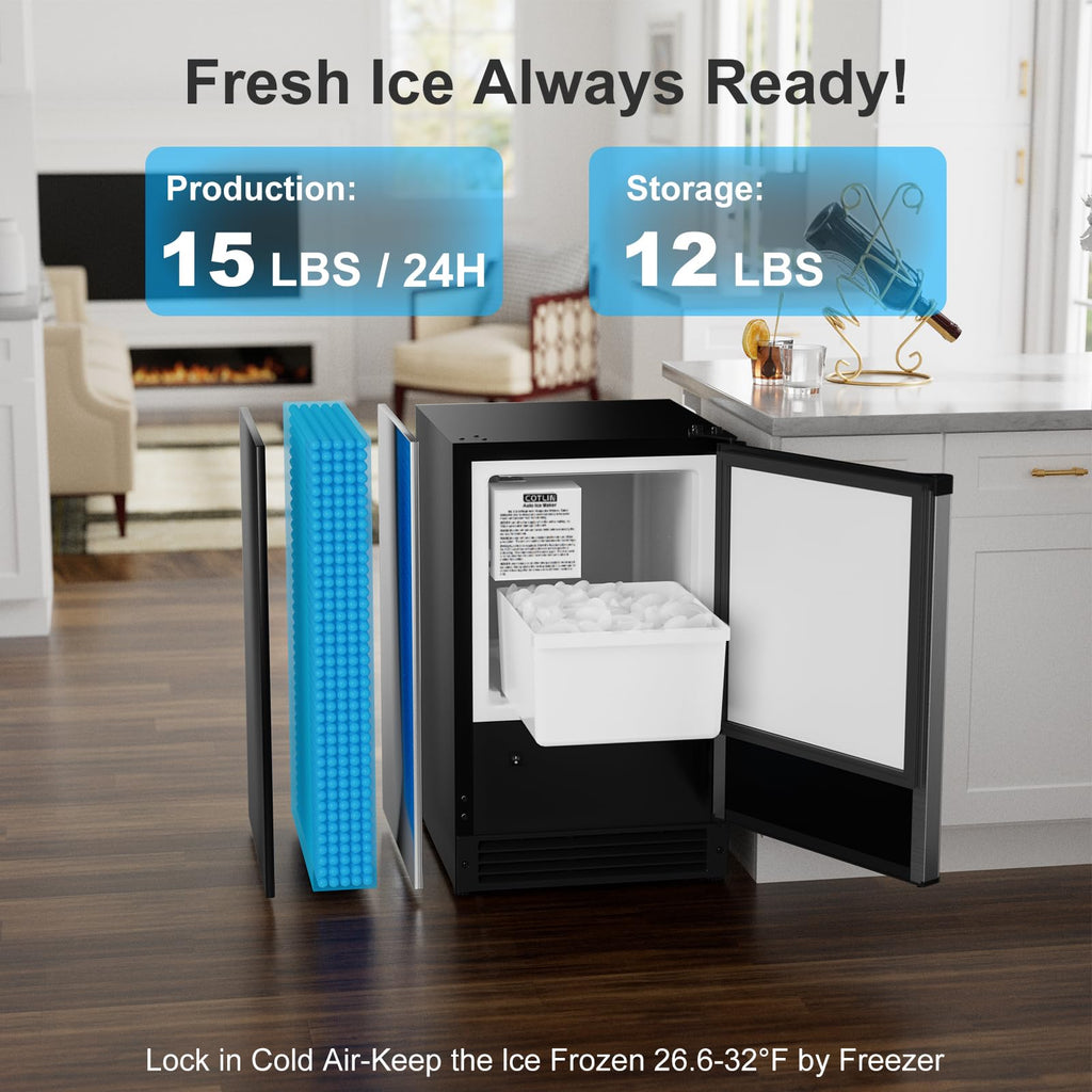 15" Undercounter Ice Maker - Drainless