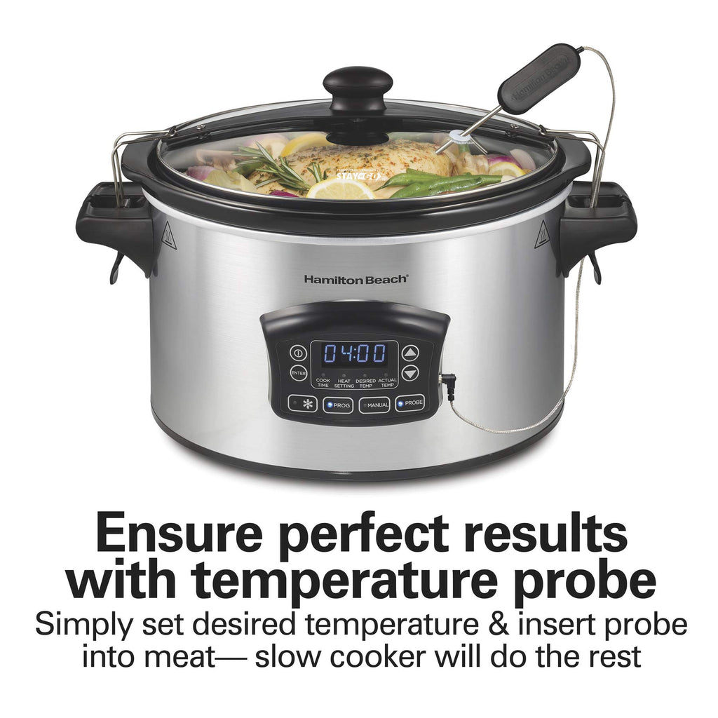 6QT Programmable Slow Cooker with Lid Lock