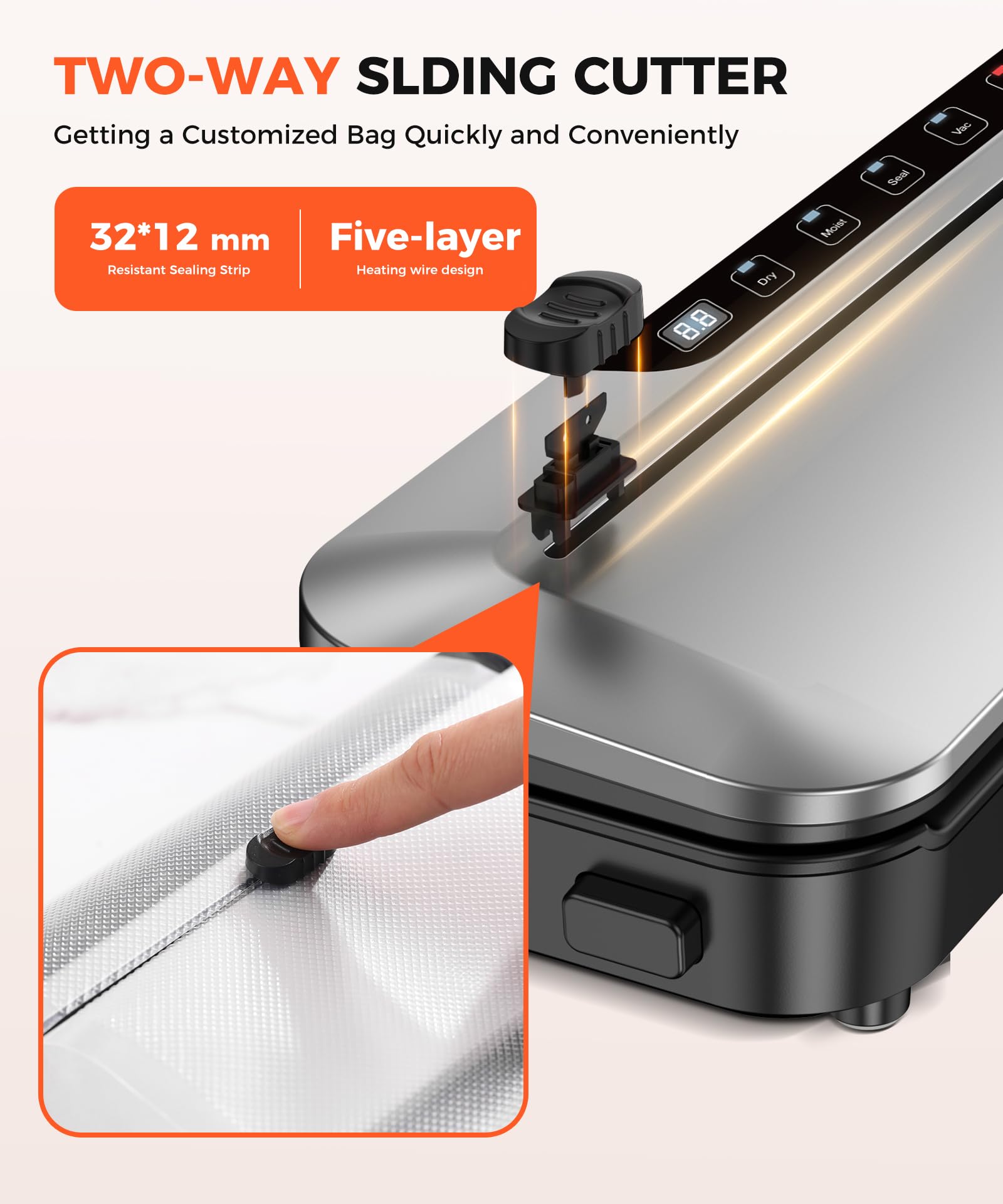 75KPa Vacuum Sealer Machine with Cutter