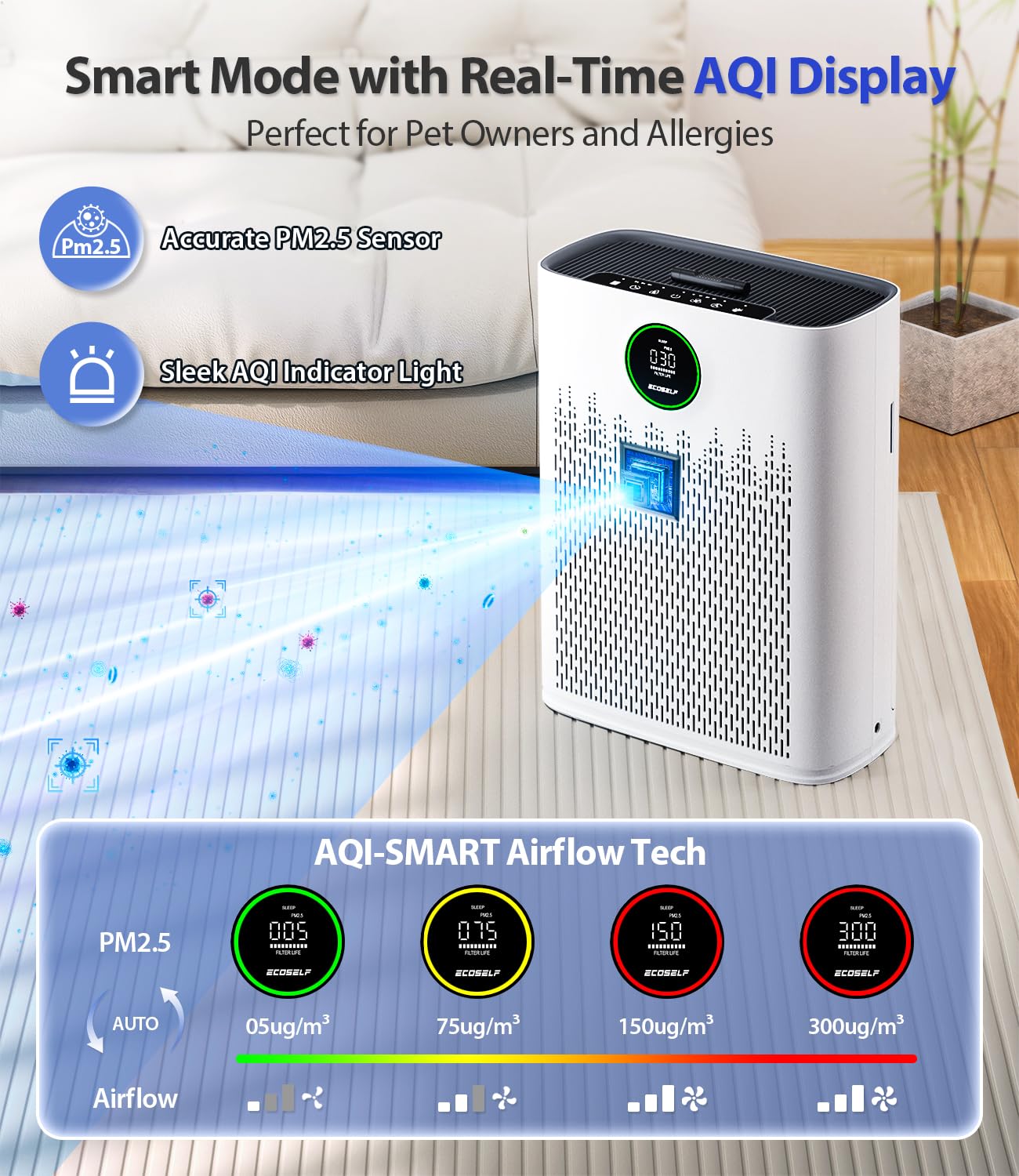 Smart Air Purifier for Large Rooms