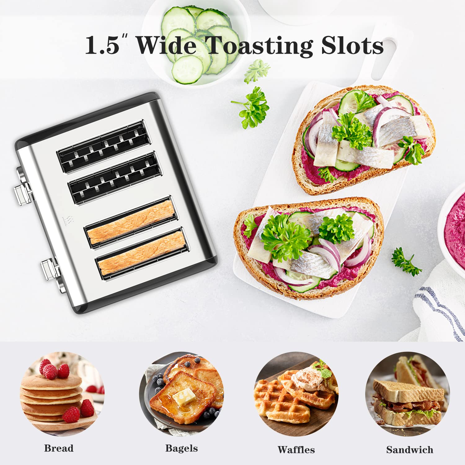 4-Slice Toaster with LCD Timer & Extra-Wide Slots