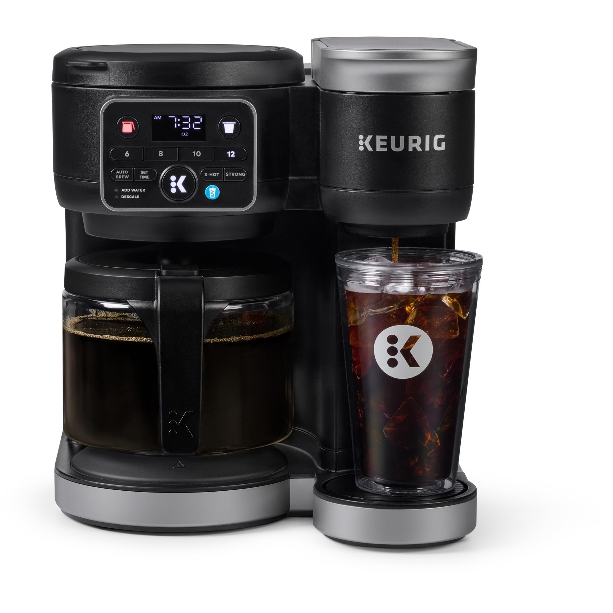 Hot & Iced Single Serve Coffee Maker with Carafe