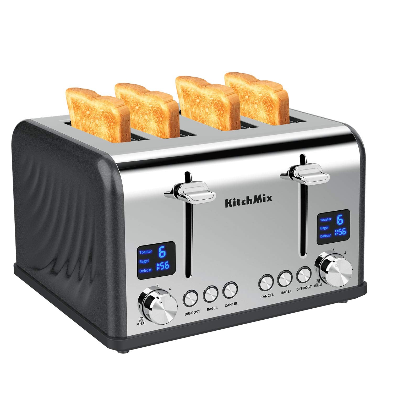 4-Slice Toaster with LCD Timer & Extra-Wide Slots