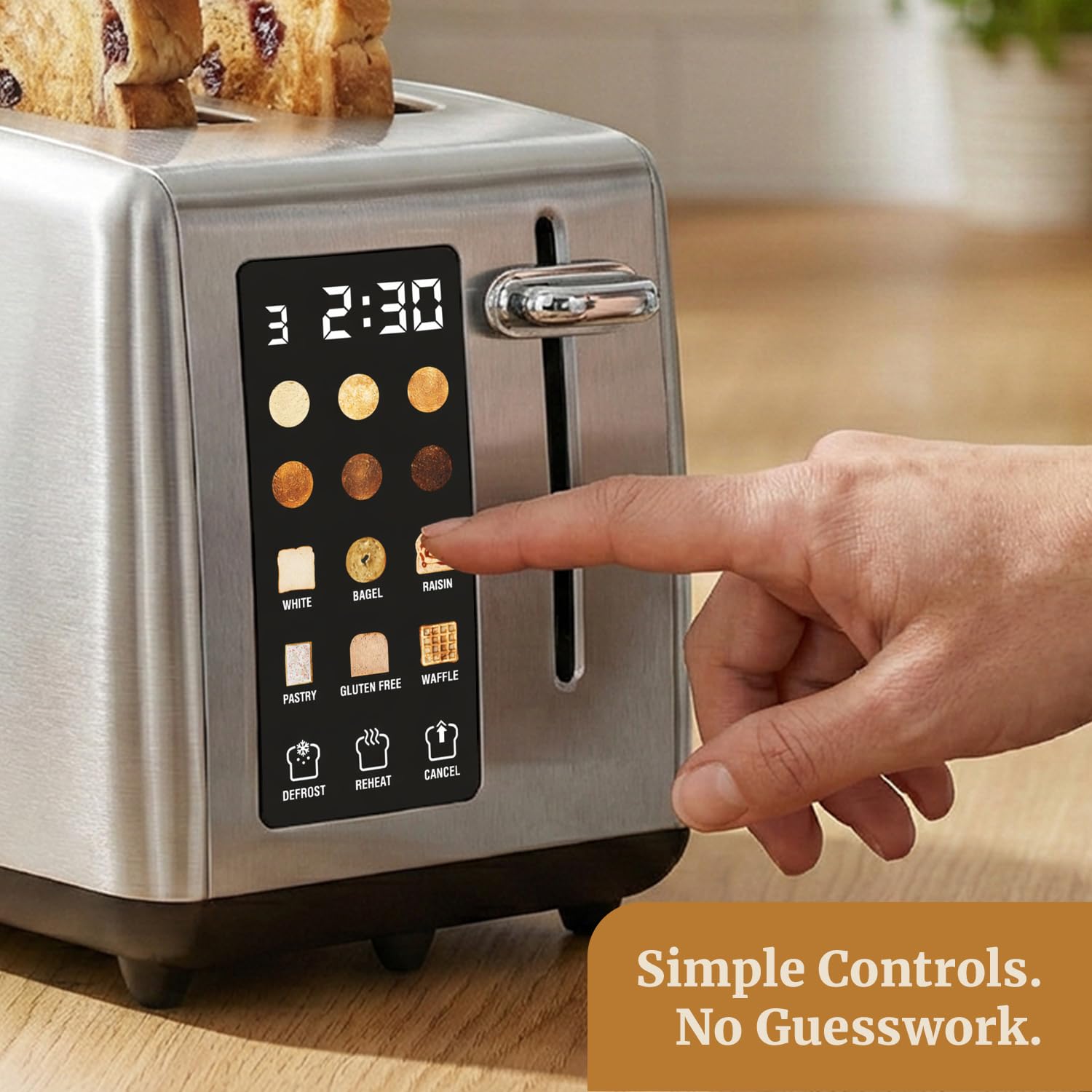 LCD Touch Toaster with Extra-Wide Slots