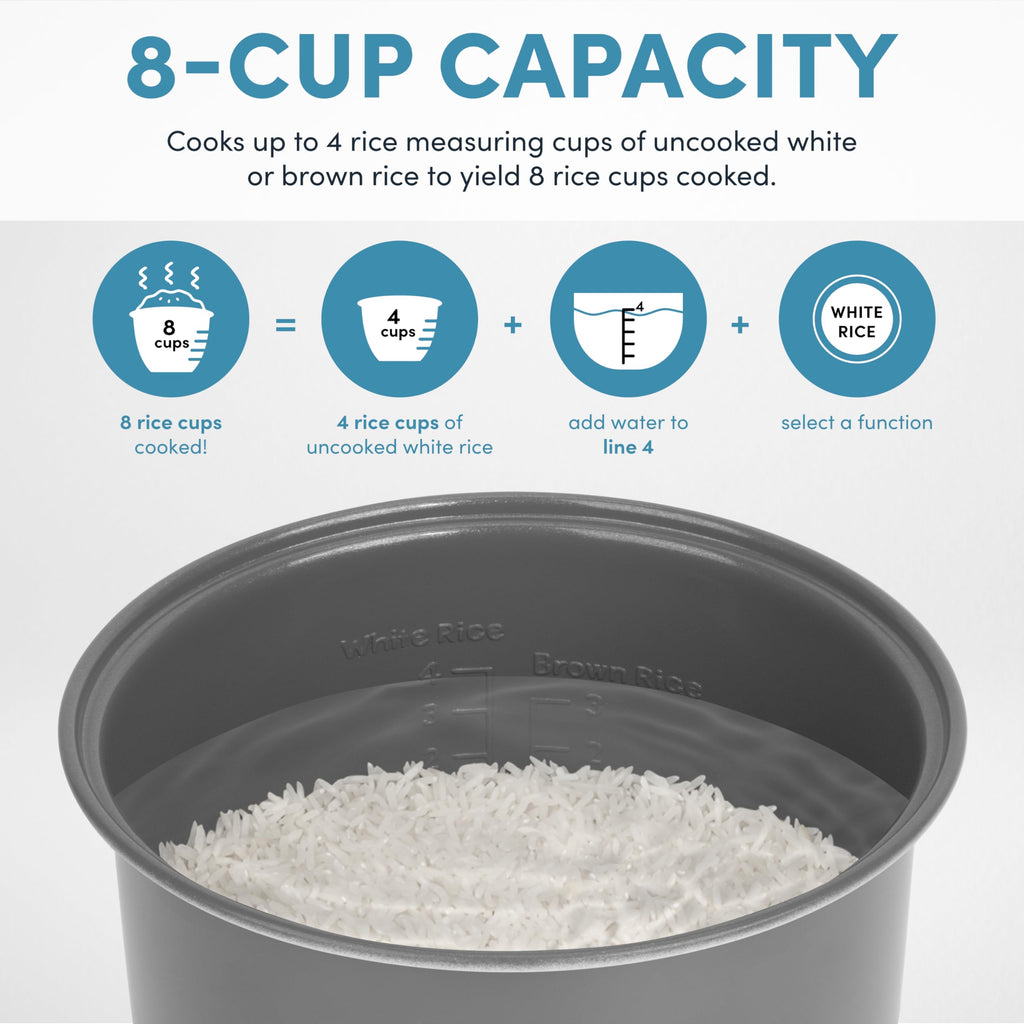 8-Cup Digital Rice Cooker & Steamer