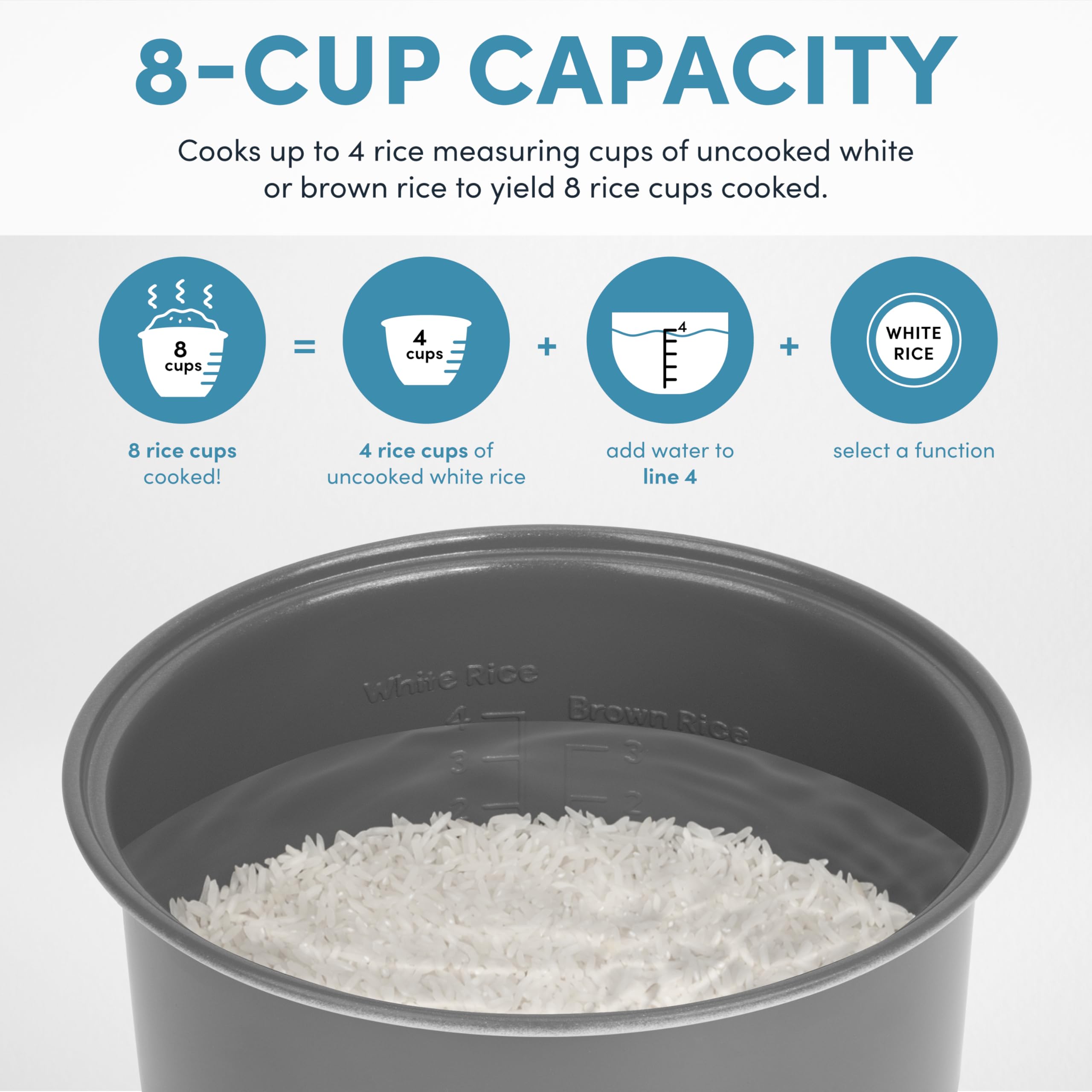 8-Cup Digital Rice Cooker & Steamer