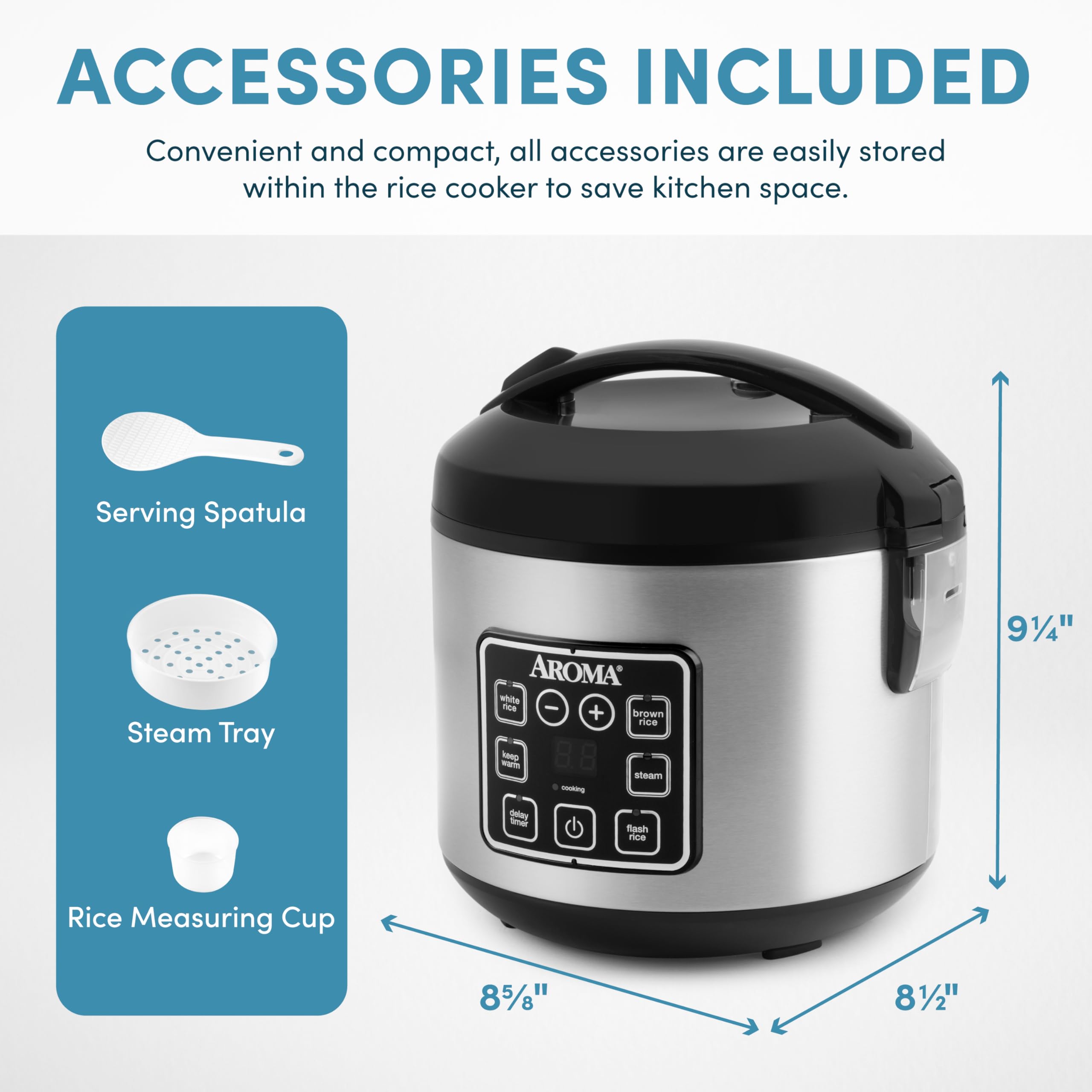 8-Cup Digital Rice Cooker & Steamer