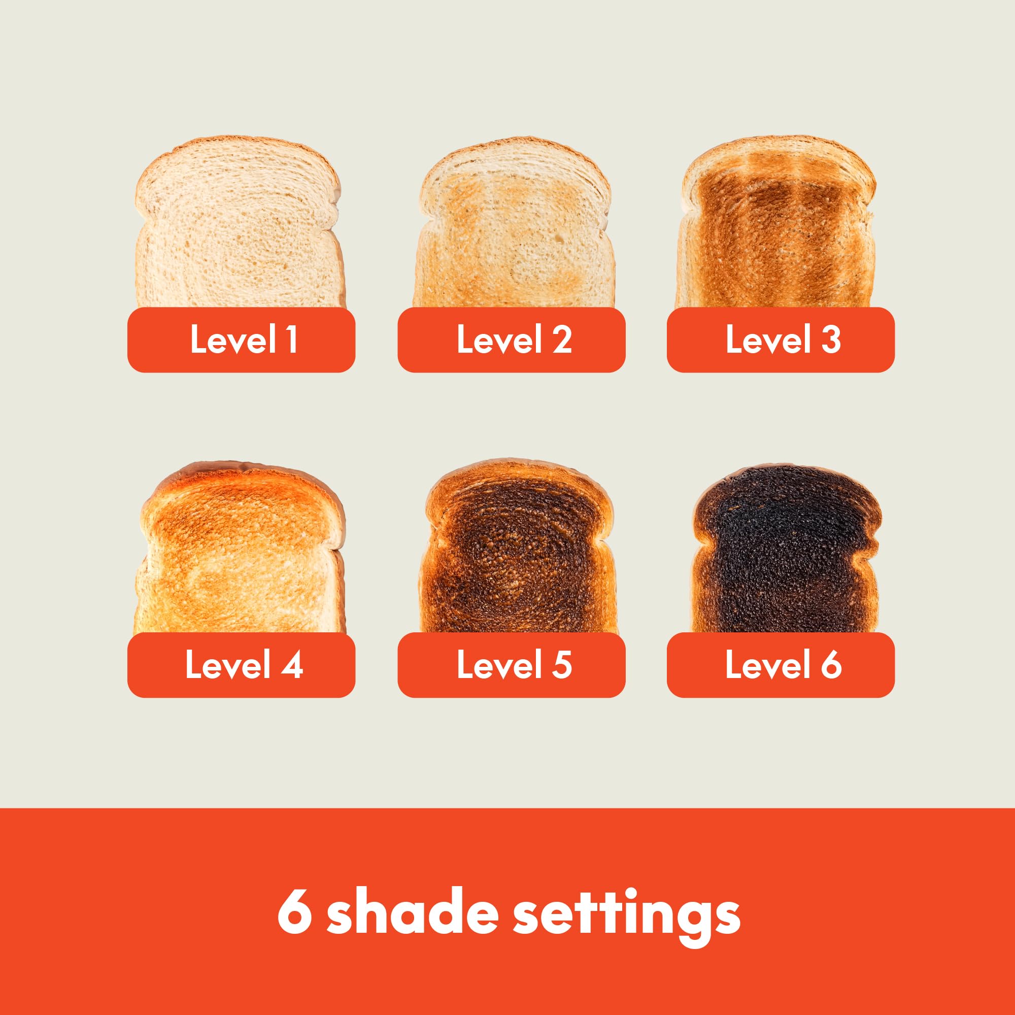 Slim Toaster with 6 Shade Settings