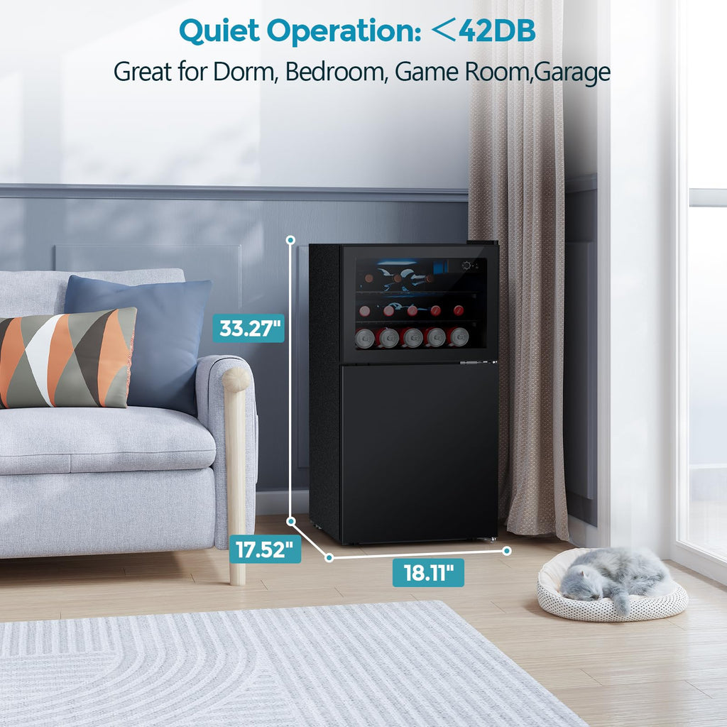 Beverage Refrigerator with Freezer