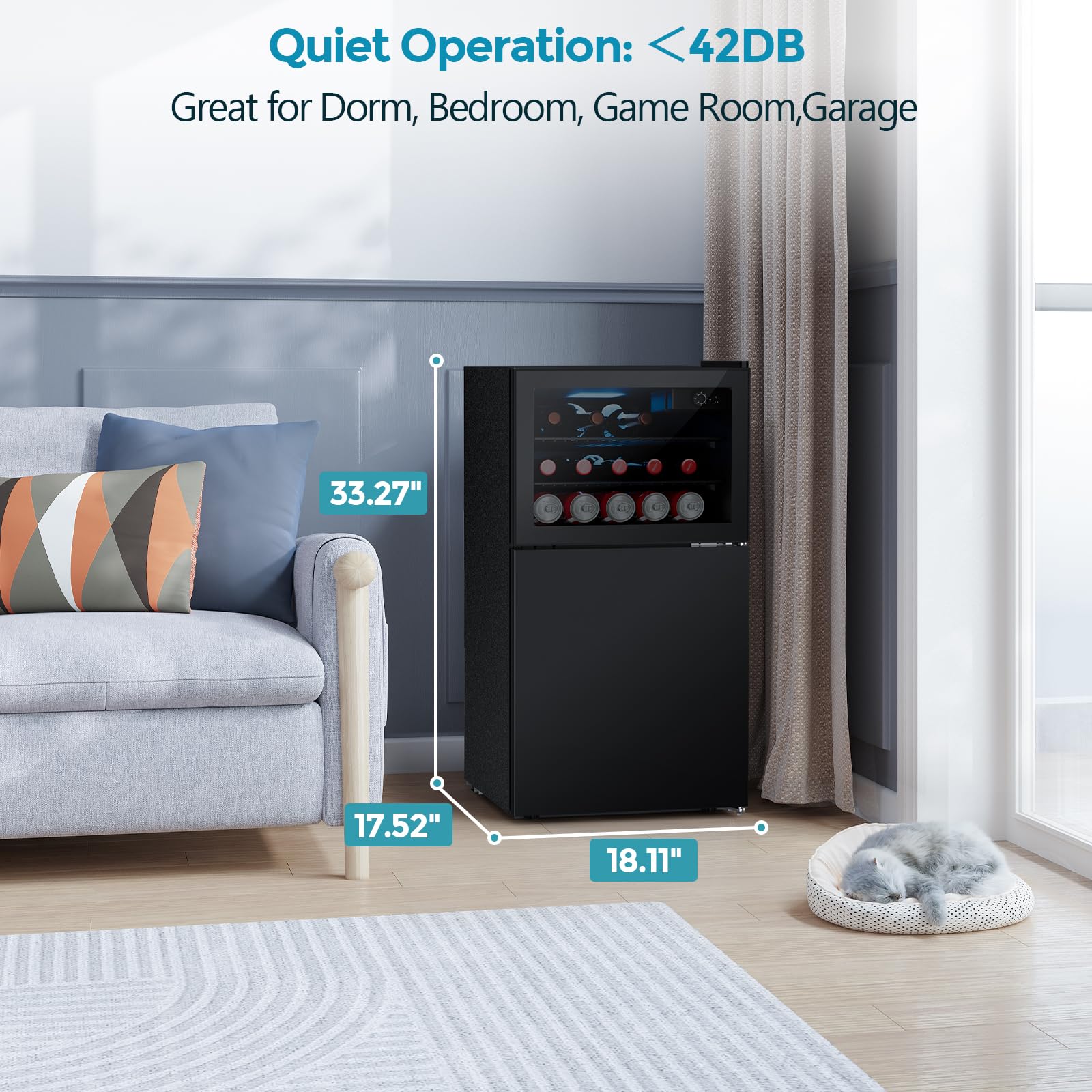 Beverage Refrigerator with Freezer