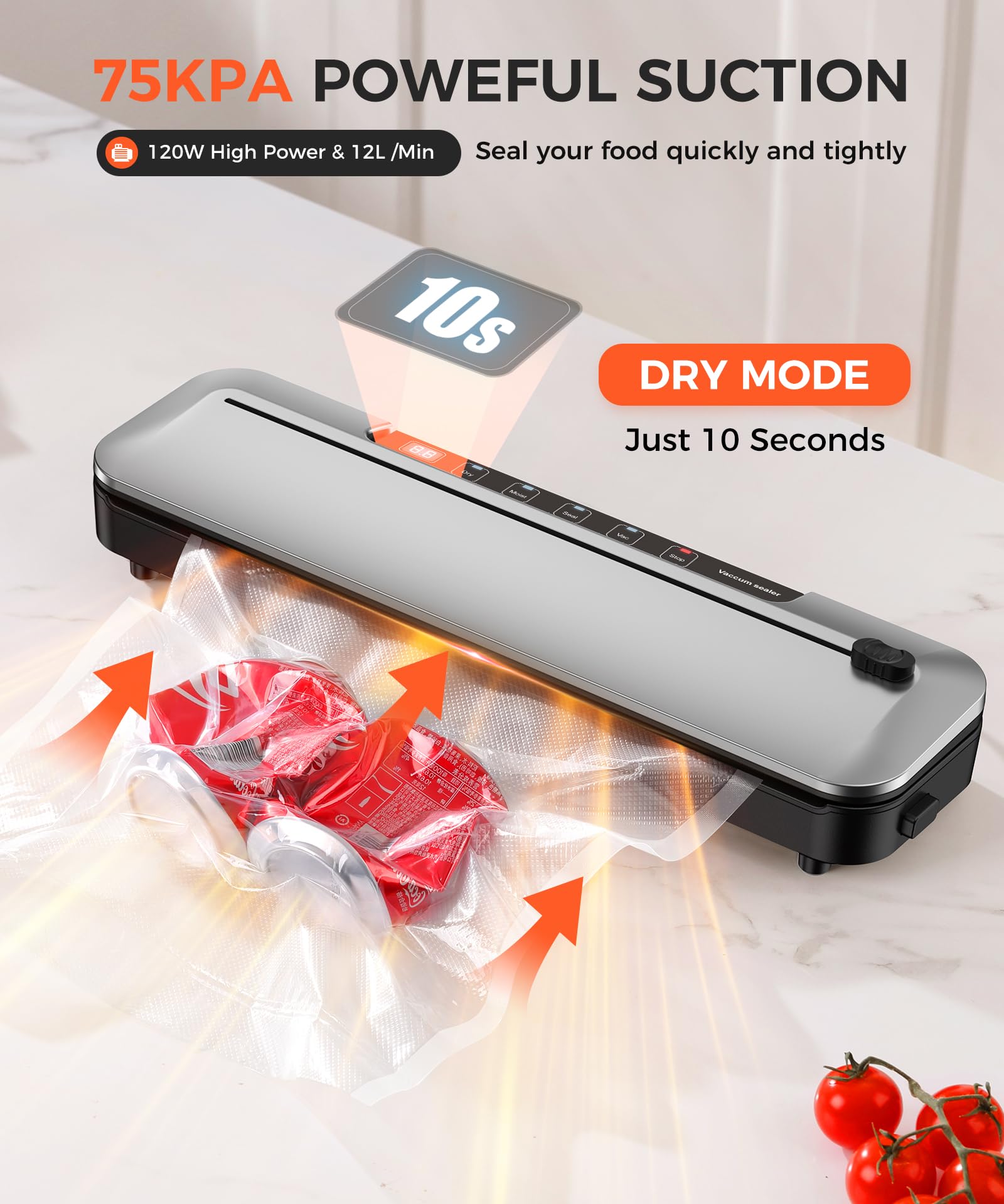 75KPa Vacuum Sealer Machine with Cutter