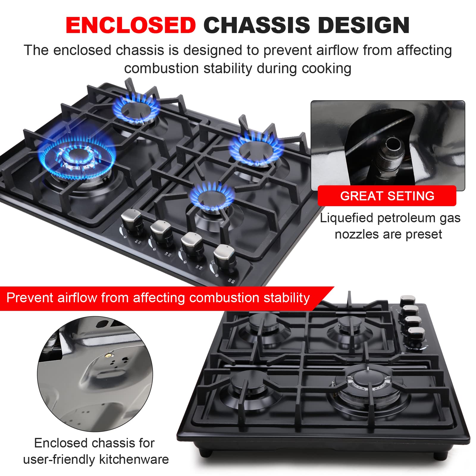 4 Burner Gas Cooktop - Dual Fuel
