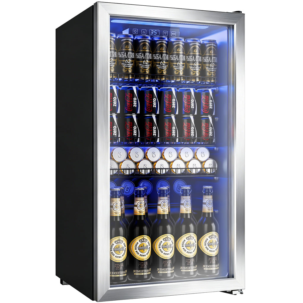 Beverage Refrigerator Cooler with Glass Door