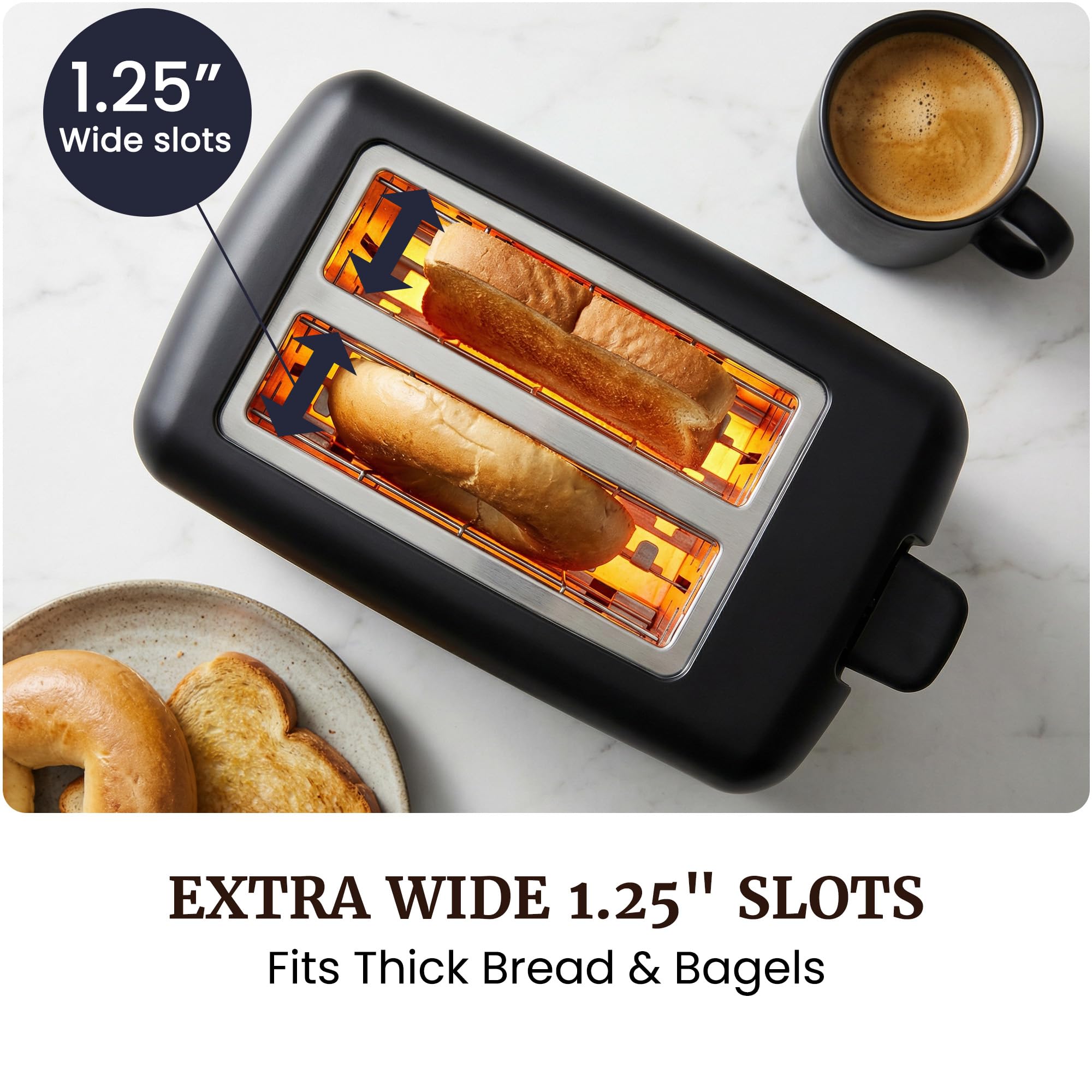 Slim Toaster with 6 Shade Settings