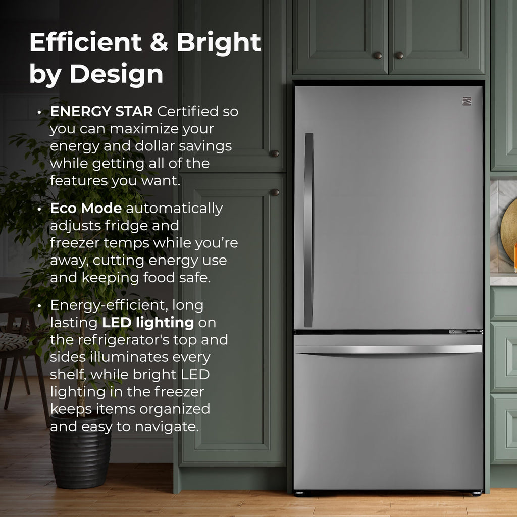 31" Bottom Freezer Refrigerator with Ice Maker