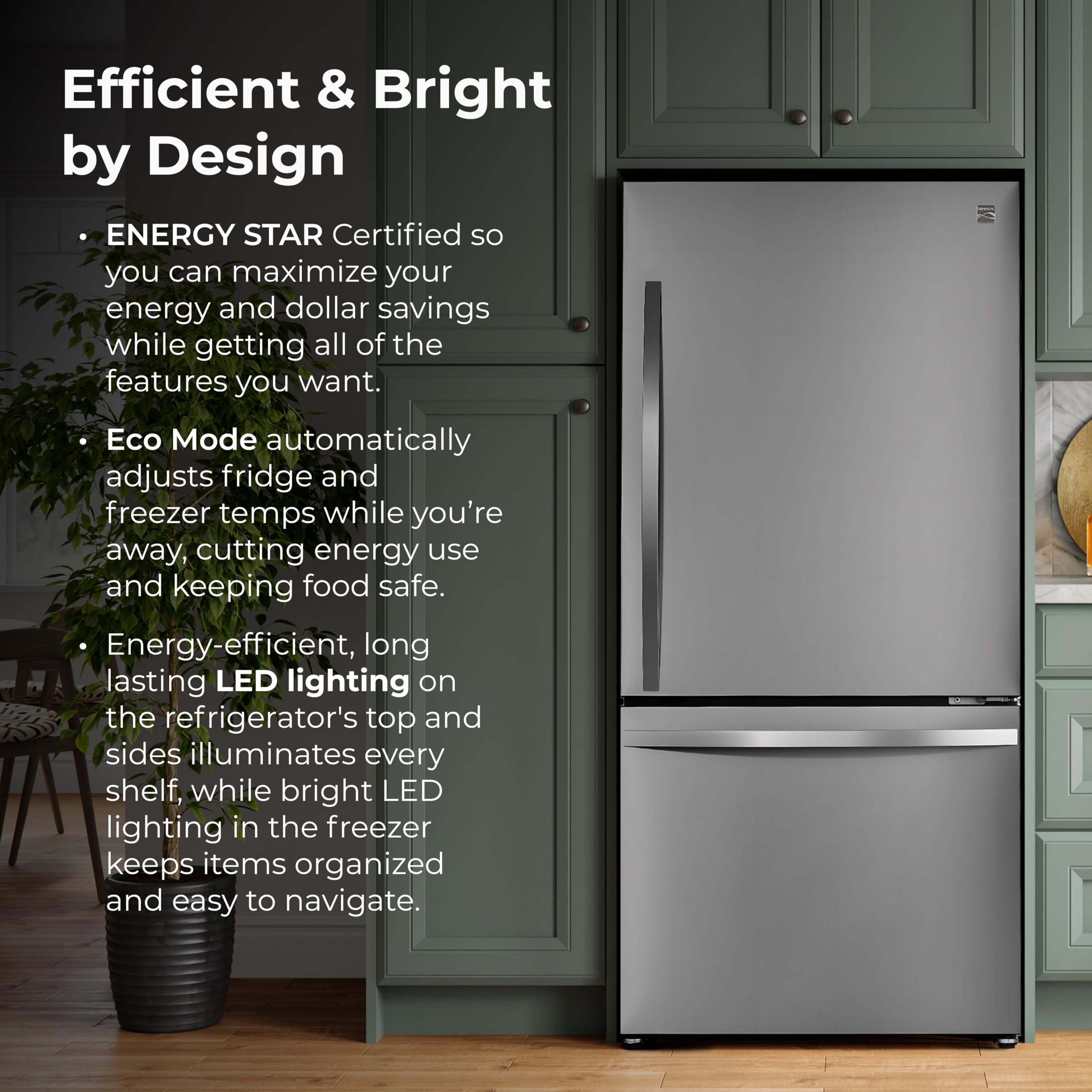 31" Bottom Freezer Refrigerator with Ice Maker