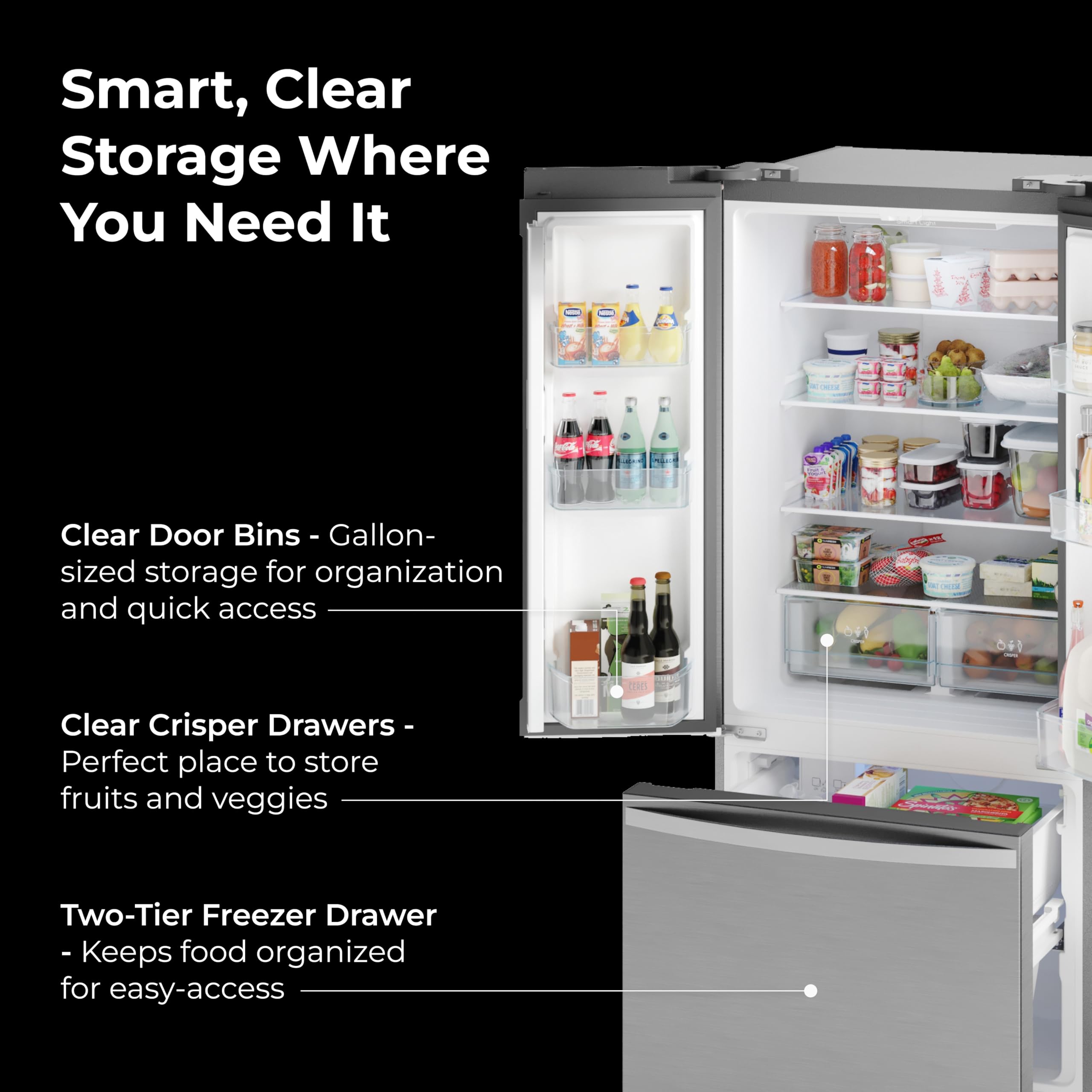 30" French Door Refrigerator with Freezer