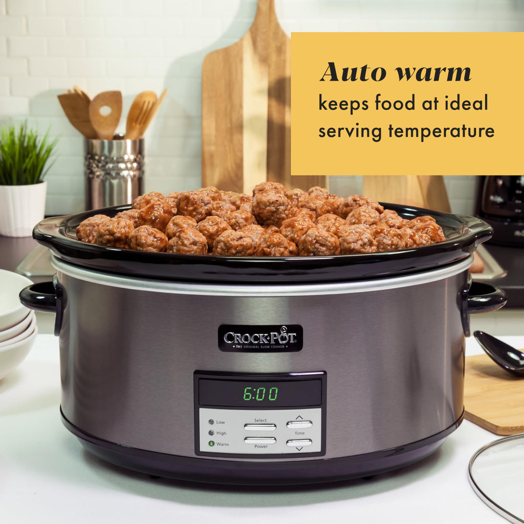 Programmable Oval Slow Cooker - Stainless Steel