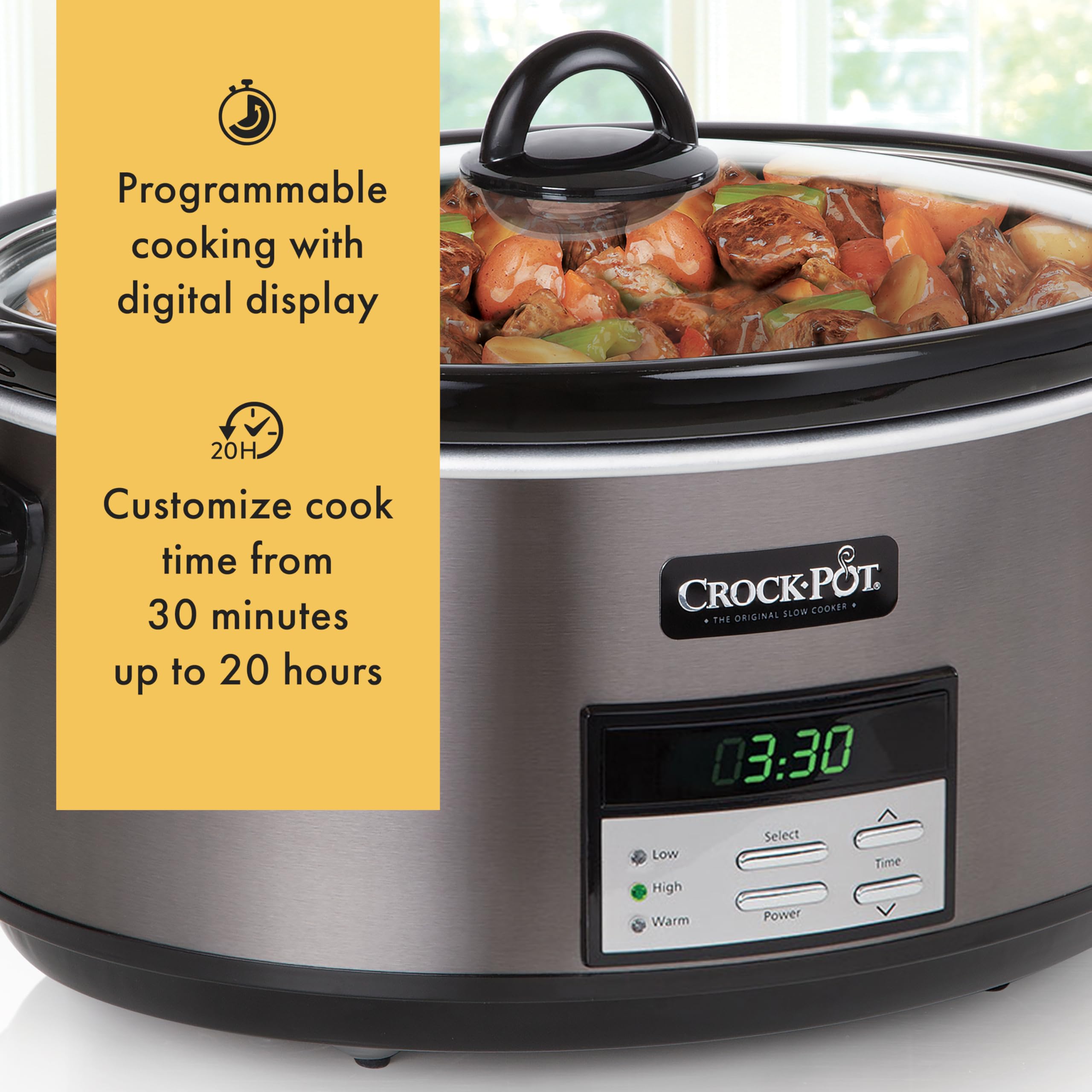 Programmable Oval Slow Cooker - Stainless Steel