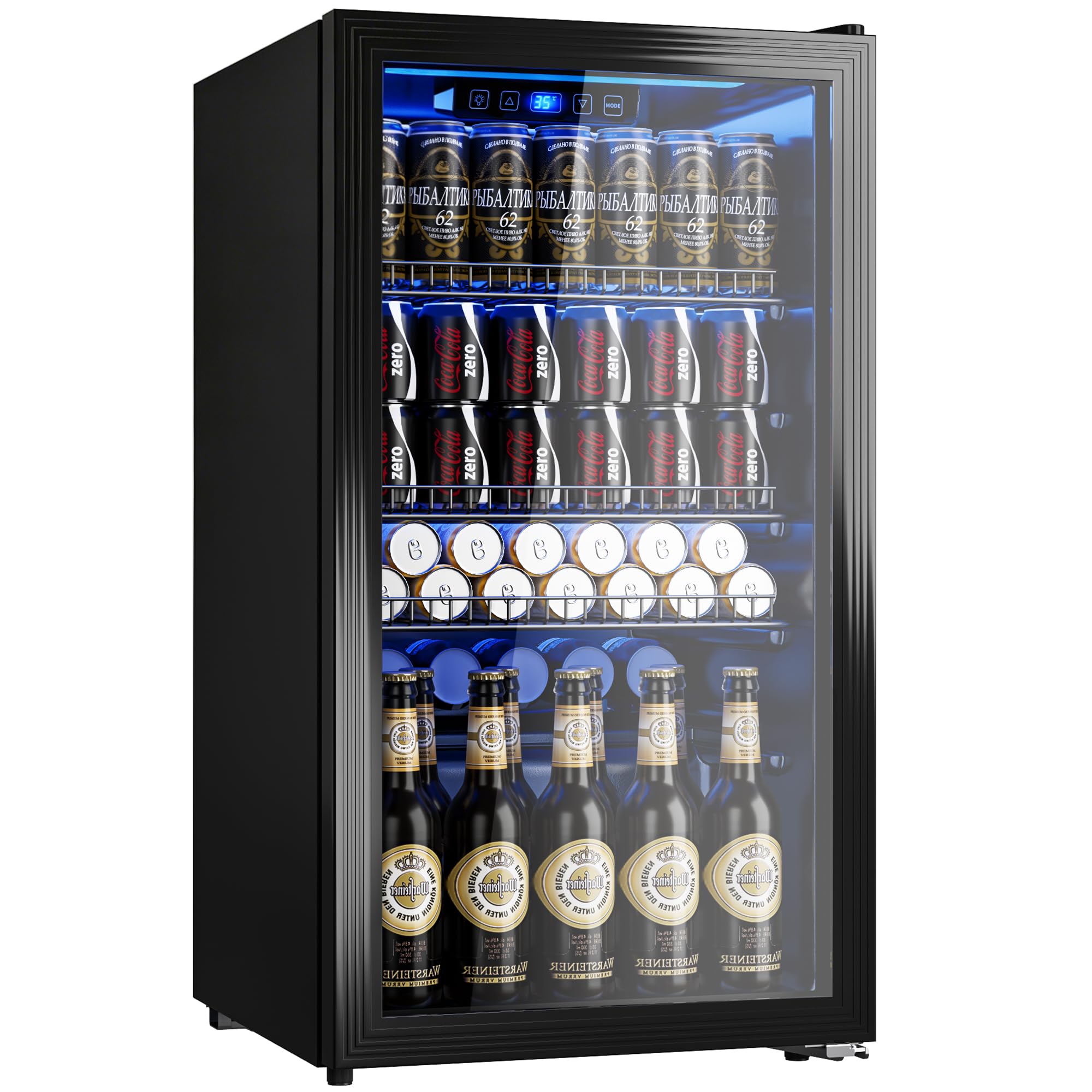 Beverage Refrigerator Cooler with Glass Door