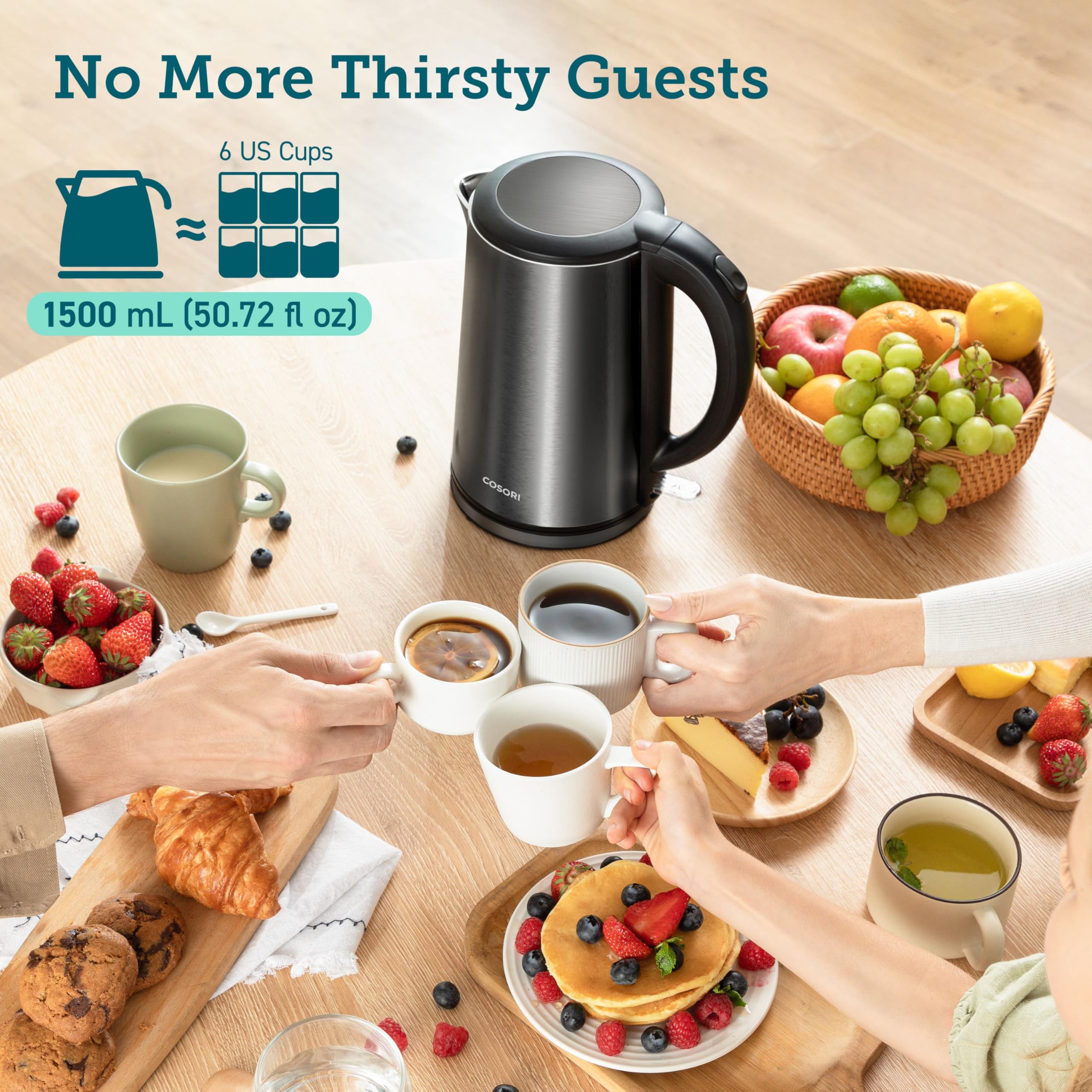 Double Wall Stainless Steel Electric Kettle